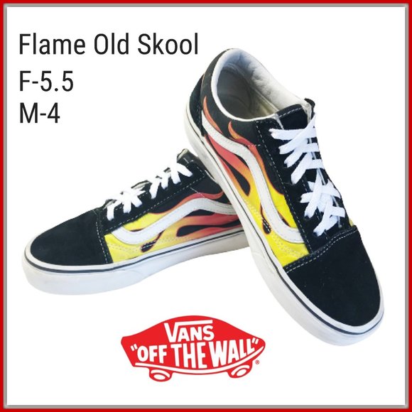 Vans Flame Old Skool Sneakers Women's Size 5.5 - Picture 1 of 7